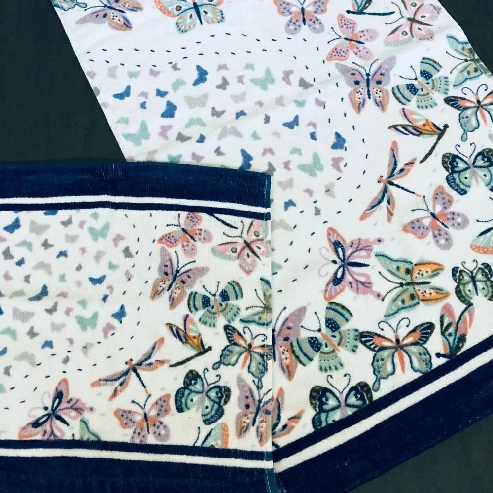 Butterfly Dragonfly 2-pc Bathroom Hand Towel Set